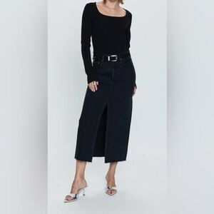 Pistola Alice Denim Midi Skirt